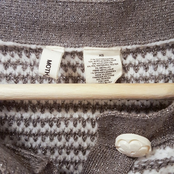 Anthropologie Moth Metallic Short Sleeve Cardigan - Picture 2 of 4